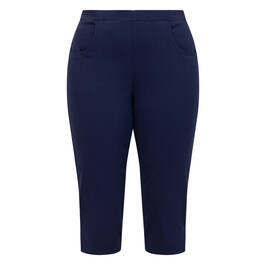 Beige Cropped Legging Navy  - Plus Size Collection