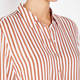 BEIGE SHIRT CANDY STRIPE PRINT SHIRT TAIL