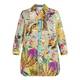 BEIGE PATCHWORK TROPICAL PRINT SHIRT