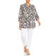 BEIGE ABSTRACT ZEBRA PRINT SHIRT BLACK
