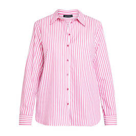 BEIGE CANDY STRIPE SHIRT FUCHSIA - Plus Size Collection