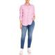 BEIGE CANDY STRIPE SHIRT FUCHSIA