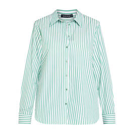 BEIGE CANDY STRIPE SHIRT GREEN - Plus Size Collection