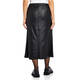 BEIGE FAUX-LEATHER MIDI SKIRT A-LINE BLACK 