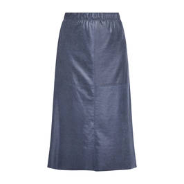 BEIGE FAUX-LEATHER MIDI SKIRT A-LINE PETROL  - Plus Size Collection