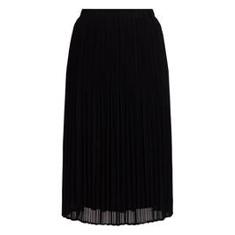 Beige Pleated Georgette Skirt Black  - Plus Size Collection