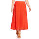 Beige Flax Linen Skirt Tomato Red 