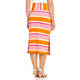 Beige Stripe Jersey Skirt Orange and Pink 