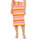 Beige Stripe Jersey Skirt Orange and Pink 