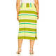 Beige Stretch Jersey Striped Skirt Lime