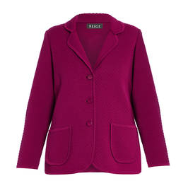 BEIGE KNITTED JACKET BORDEAUX  - Plus Size Collection