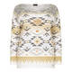 BEIGE embellished Aztec print SWEATER