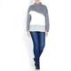 BEIGE LABEL GREY MELANGE SWEATER WITH COLOUR BLOCK DETAIL