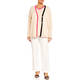 Beige Pull-On Trouser White