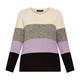 Beige Striped Sweater Purple Multi 