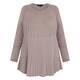 Beige Pleated A-Line Sweater Taupe