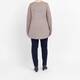 Beige Pleated A-Line Sweater Taupe