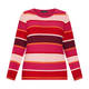 Beige Striped Sweater Red and Rose Stripe