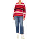 Beige Striped Sweater Red and Rose Stripe