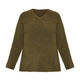 Beige V-Neck Boucle Knit Sweater Green 