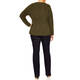Beige V-Neck Boucle Knit Sweater Green 