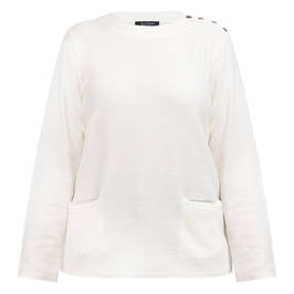 Beige Round Neck Sweater Off-White  - Plus Size Collection