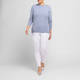 Beige Round Neck Sweater Pale Blue