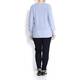 BEIGE RIB DETAIL LIGHT WEIGHT SWEATER IN BABY BLUE