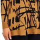 Beige Abstract Print Intarsia Sweater Camel and Black