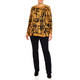 Beige Abstract Print Intarsia Sweater Camel and Black