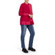 BEIGE TONAL RED BLOCK KNITTED TUNIC