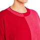 BEIGE TONAL RED BLOCK KNITTED TUNIC