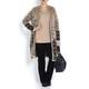 BEIGE ikat intarsia knit long CARDIGAN