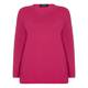 BEIGE JERSEY V-NECK TOP IN DEEP PINK