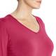 BEIGE JERSEY V-NECK TOP IN DEEP PINK