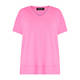 Beige V-neck T-shirt Fuchsia 