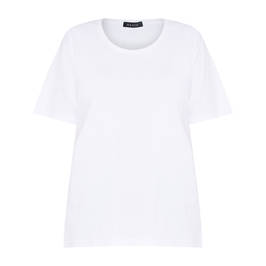 Beige 100% Cotton Round Neck T-Shirt White  - Plus Size Collection