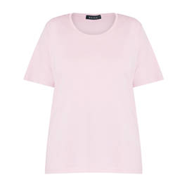 Beige 100% Cotton Round Neck T-shirt Baby Pink - Plus Size Collection