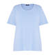 Beige 100% Cotton Round Neck T-shirt Sky Blue