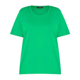 Beige 100% Cotton Round Neck T-shirt Green - Plus Size Collection