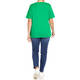 Beige 100% Cotton Round Neck T-shirt Green