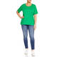 Beige 100% Cotton Round Neck T-shirt Green