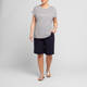 Beige Linen Blend Shorts Navy 