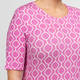 Beige Stretch Jersey Print T-Shirt Pink 