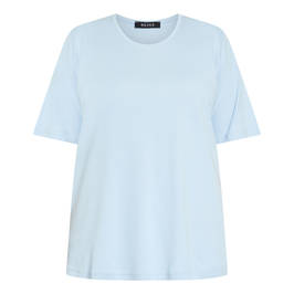 Beige Pure Cotton T-shirt Sky Blue  - Plus Size Collection