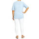 Beige Pure Cotton T-shirt Sky Blue 