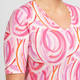 Beige Stretch Jersey Swirl Print T-Shirt Pink 