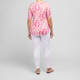 Beige Stretch Jersey Swirl Print T-Shirt Pink 