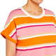 Beige Stripe Jersey T-Shirt Orange and Pink