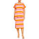 Beige Stripe Jersey T-Shirt Orange and Pink